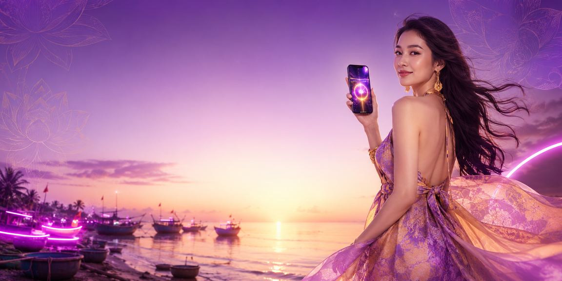 Người dùng Mũi Né nạp tiền fo3 qua điện thoại trên bãi biển